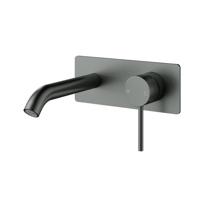 Otus Slimline Wall Basin Mixer Trim Kit 220mm Spout - Gun Metal
