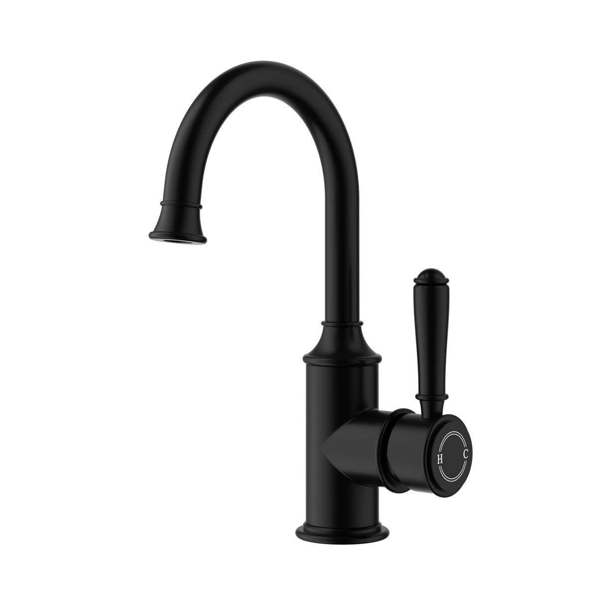 Clasico Basin Mixer Gooseneck - Matt Black