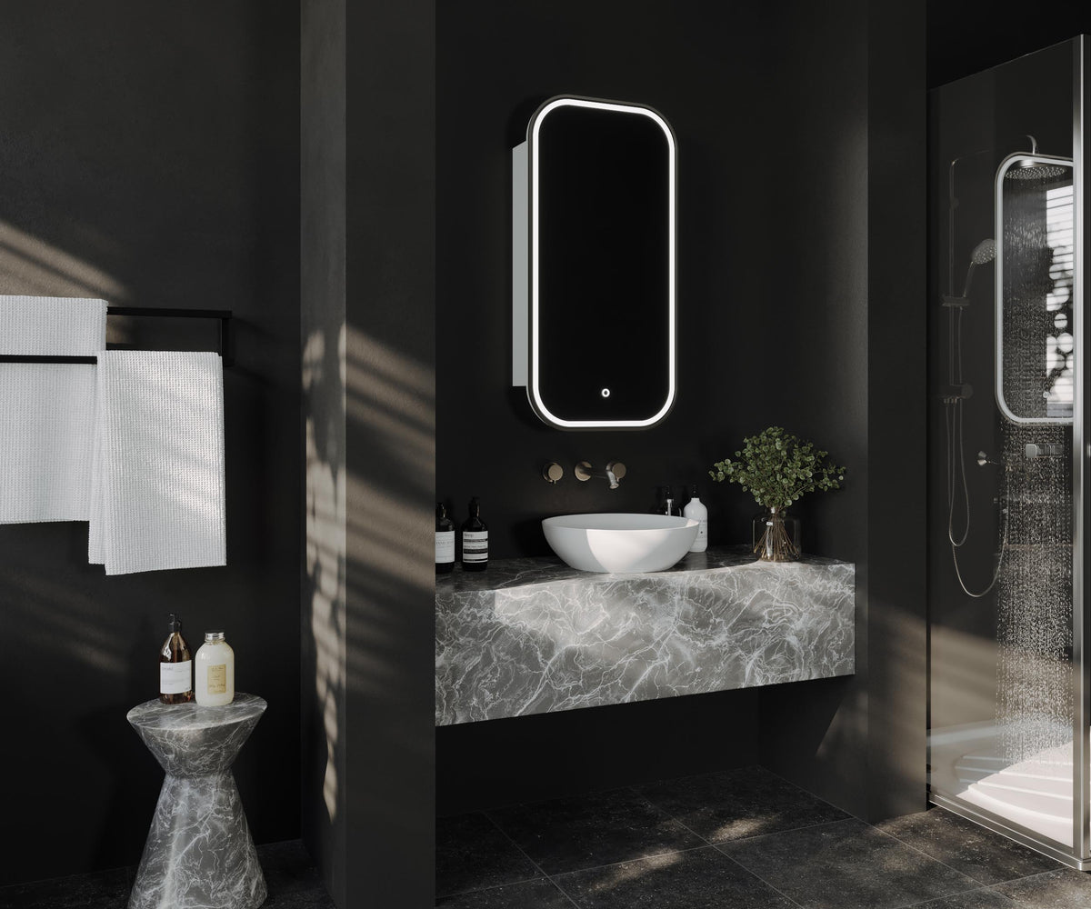 Piazza LED Rectangle Shaving Cabinet Georgian Metal