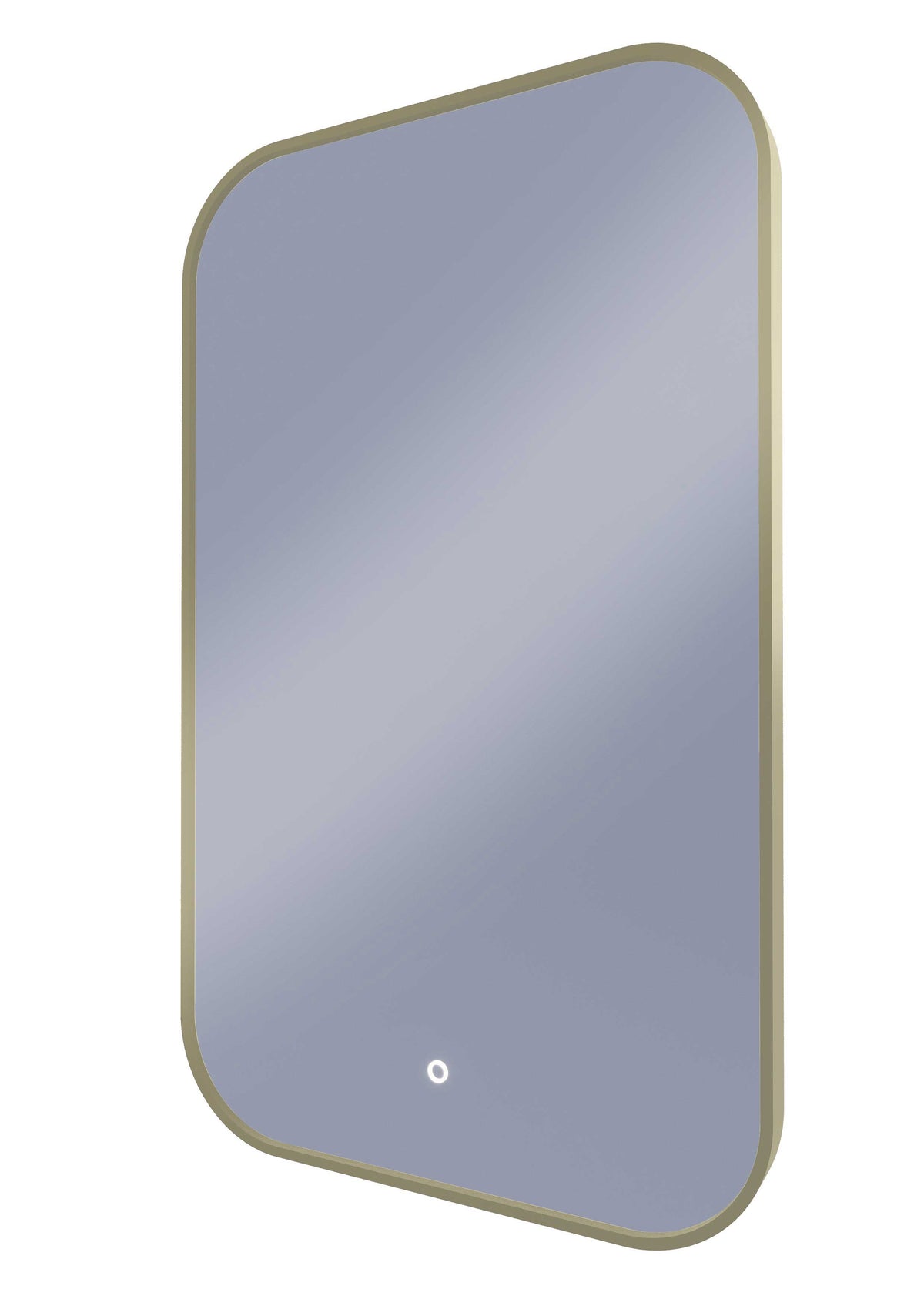 Framed I Series Soft Rectangle LED Mirror Baltic Brass