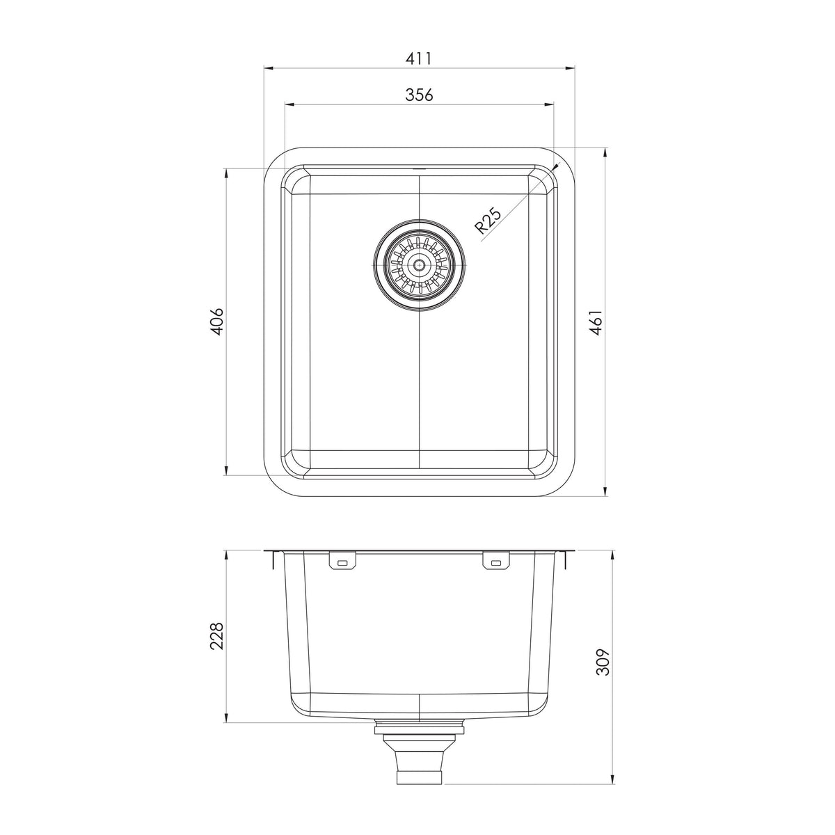 2000 Series Single Bowl Sink - Stainless Steel