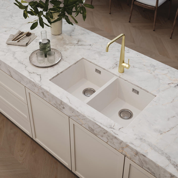 5000 Series Double Bowl Sink - Matte White