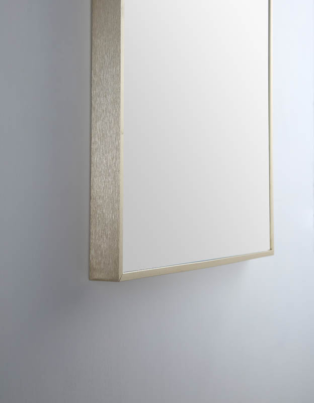 Modern Arch Mirror with Portable Magnifier Baltic Brass product view 4