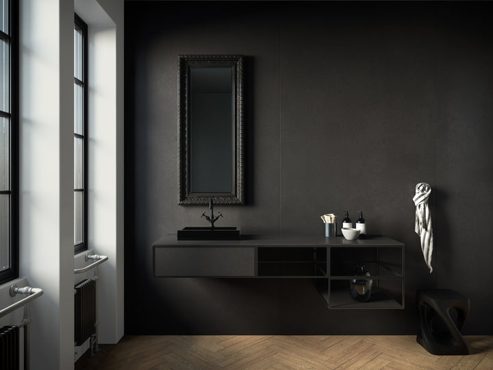 Dekton Eter on a bathroom vanity wall