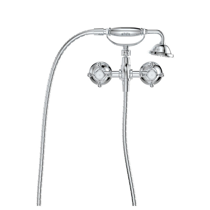 Lillian Exposed Bath Tap Set with Hand Shower - Chrome