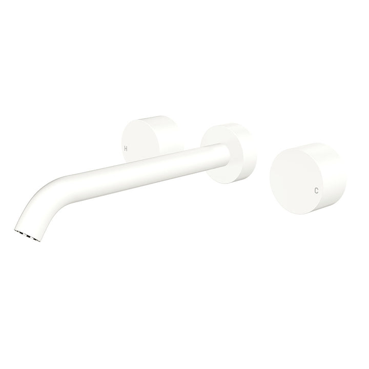 Kaya Wall Set, Round Taps, 220mm Outlet - Matte White