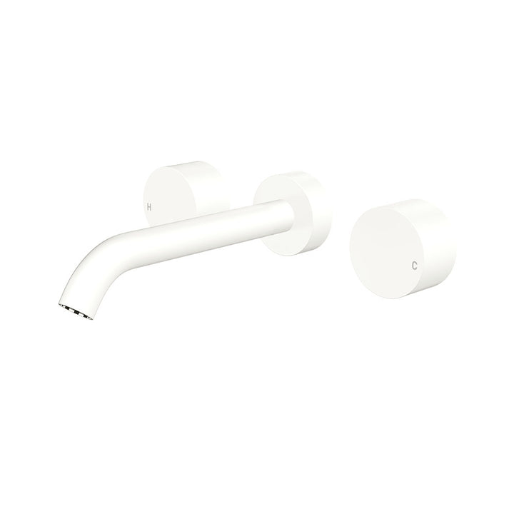 Kaya Wall Set, Round Taps, 180mm Outlet - Matte White