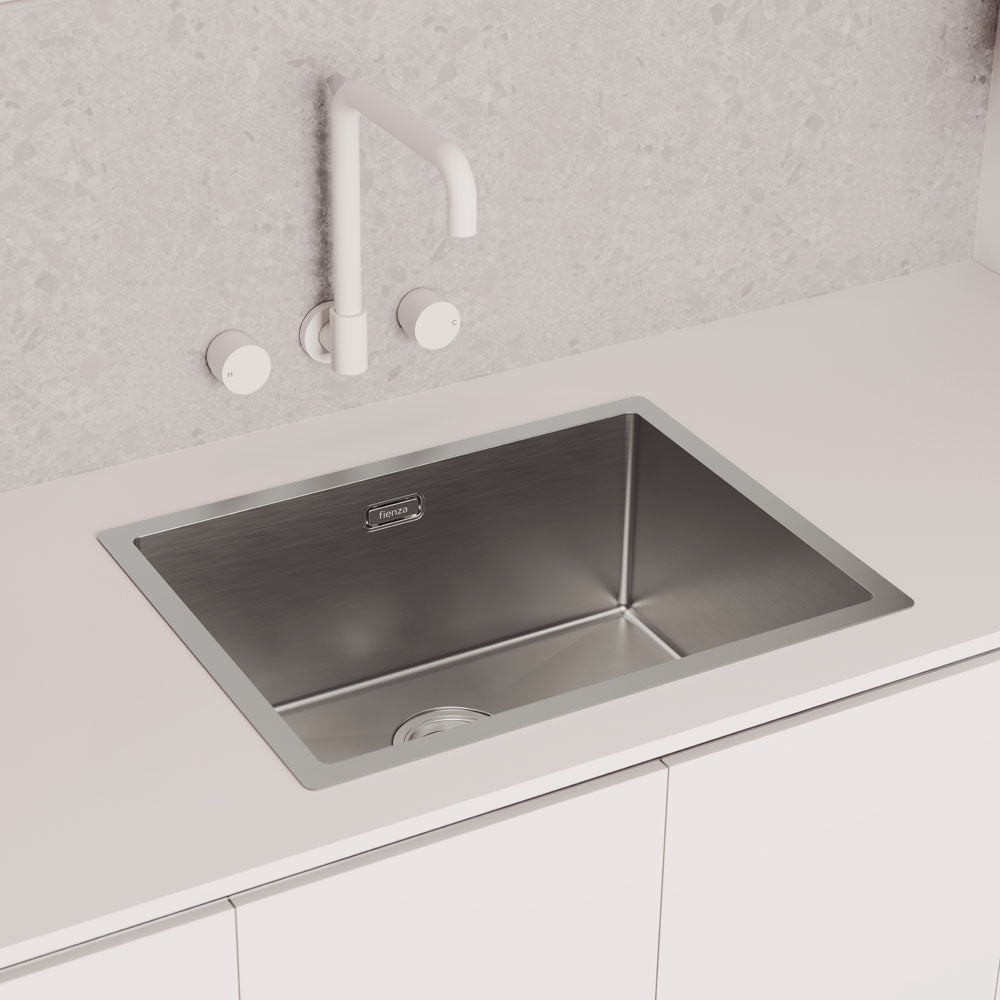Kaya Squareline Wall Set, Round Taps - Matte White