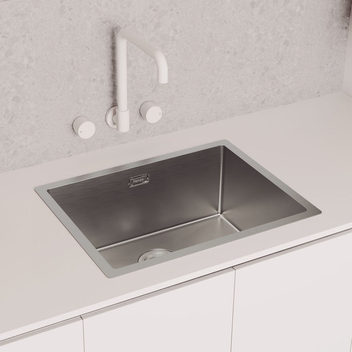 Kaya Squareline Wall Set, Round Taps - Matte White
