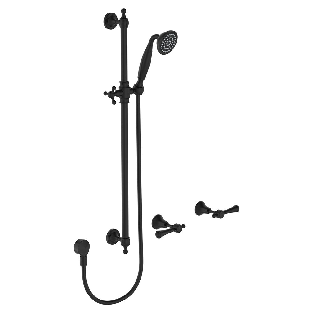 Lillian Lever Rail Shower Set - Matte Black