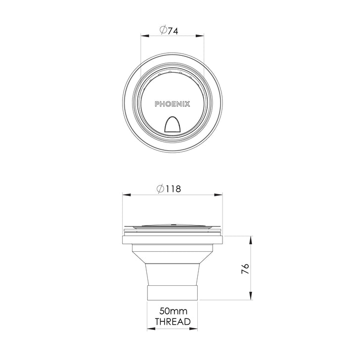 Covered Sink Basket Waste - Brushed Bronze
