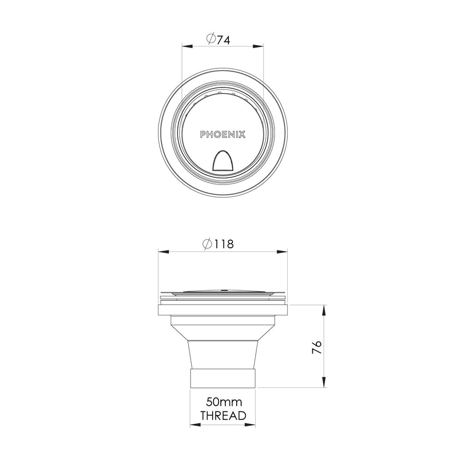 Covered Sink Basket Waste - Brushed Bronze