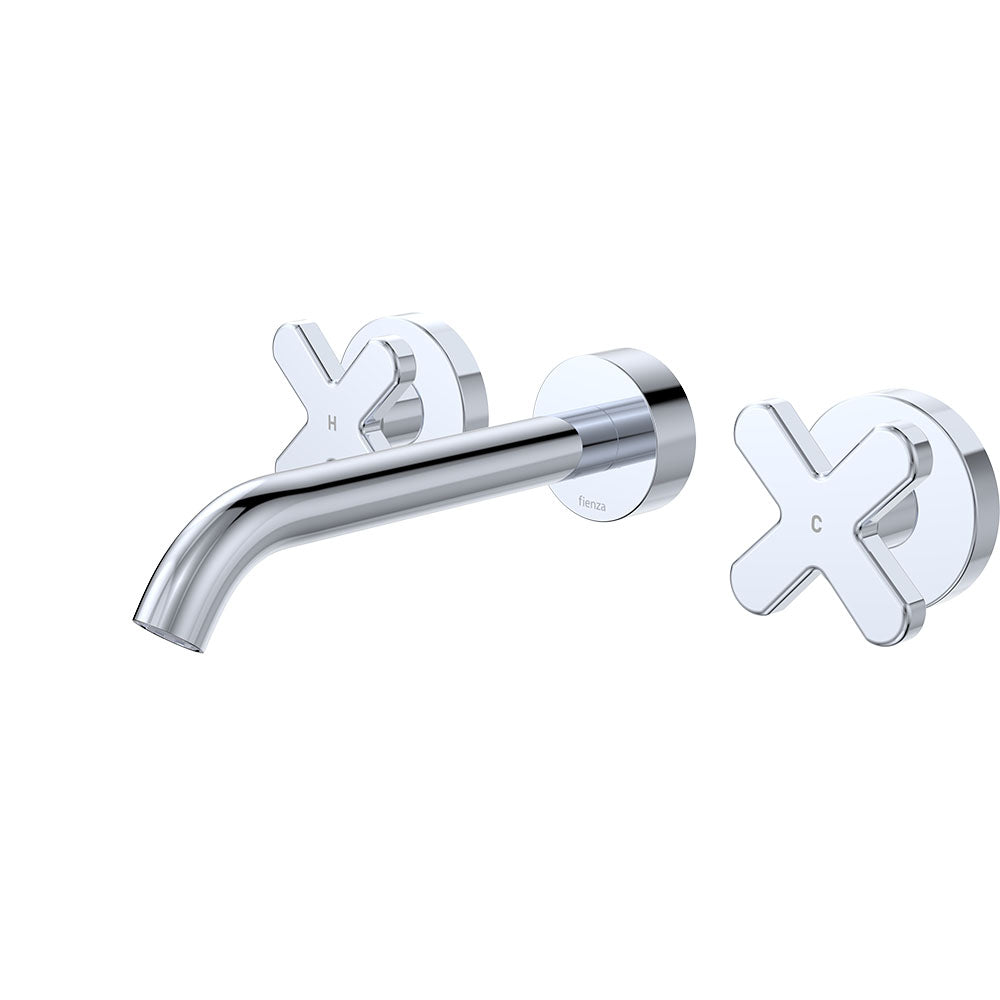 Kaya Wall Set, Cross Taps, 180mm - Chrome
