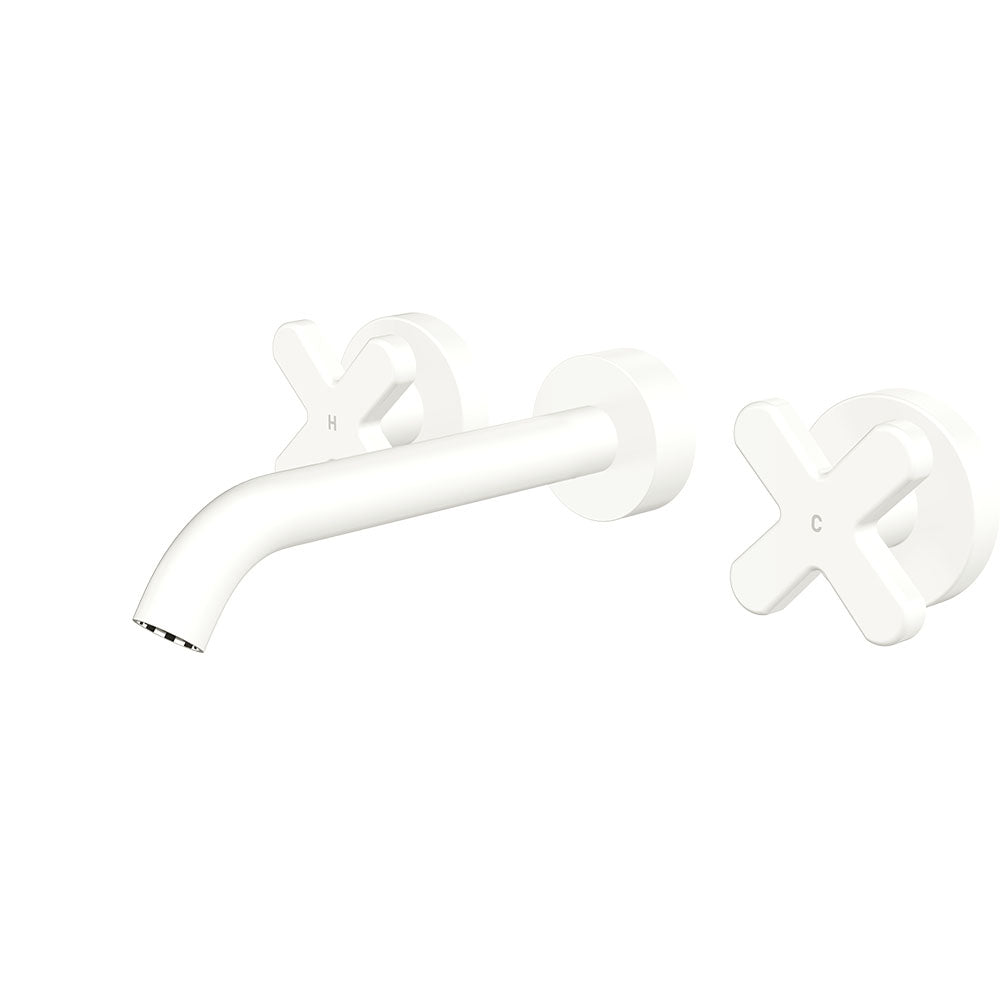 Kaya Wall Set, Cross Taps, 180mm - Matte White