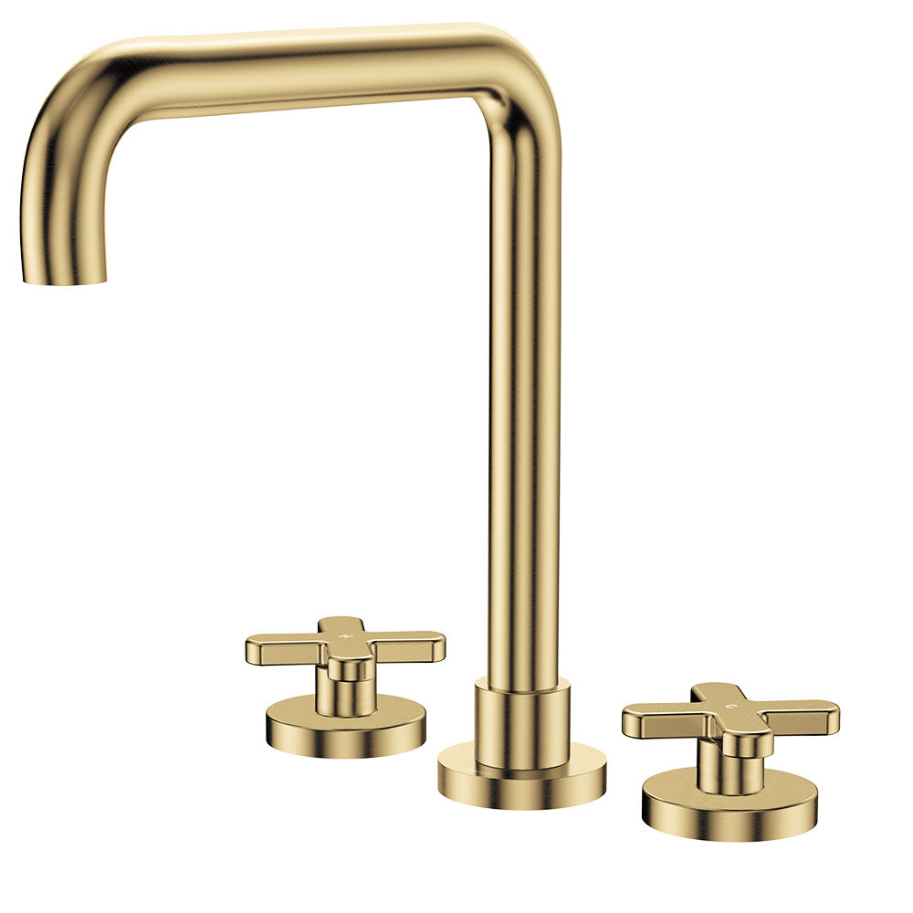 Kaya Squareline Hob Set, Cross Taps - Urban Brass