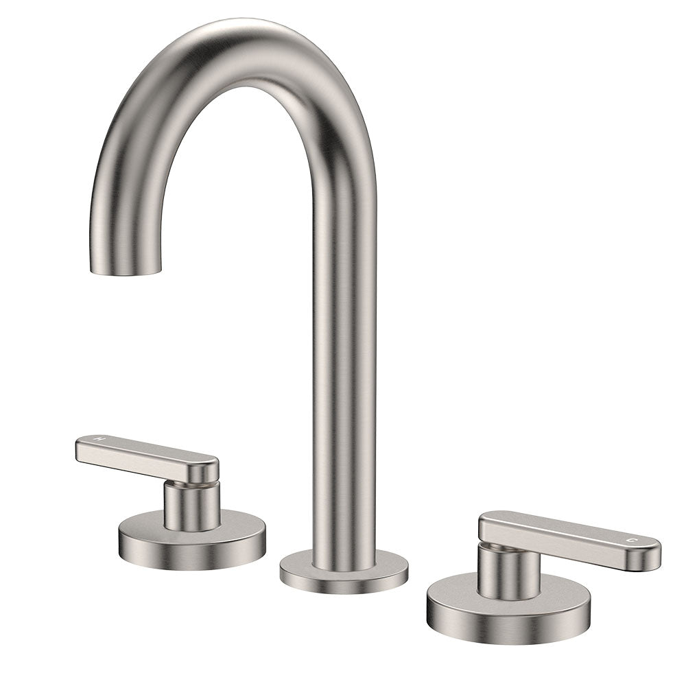 Kaya Round Hob Set, Lever Taps - Brushed Nickel