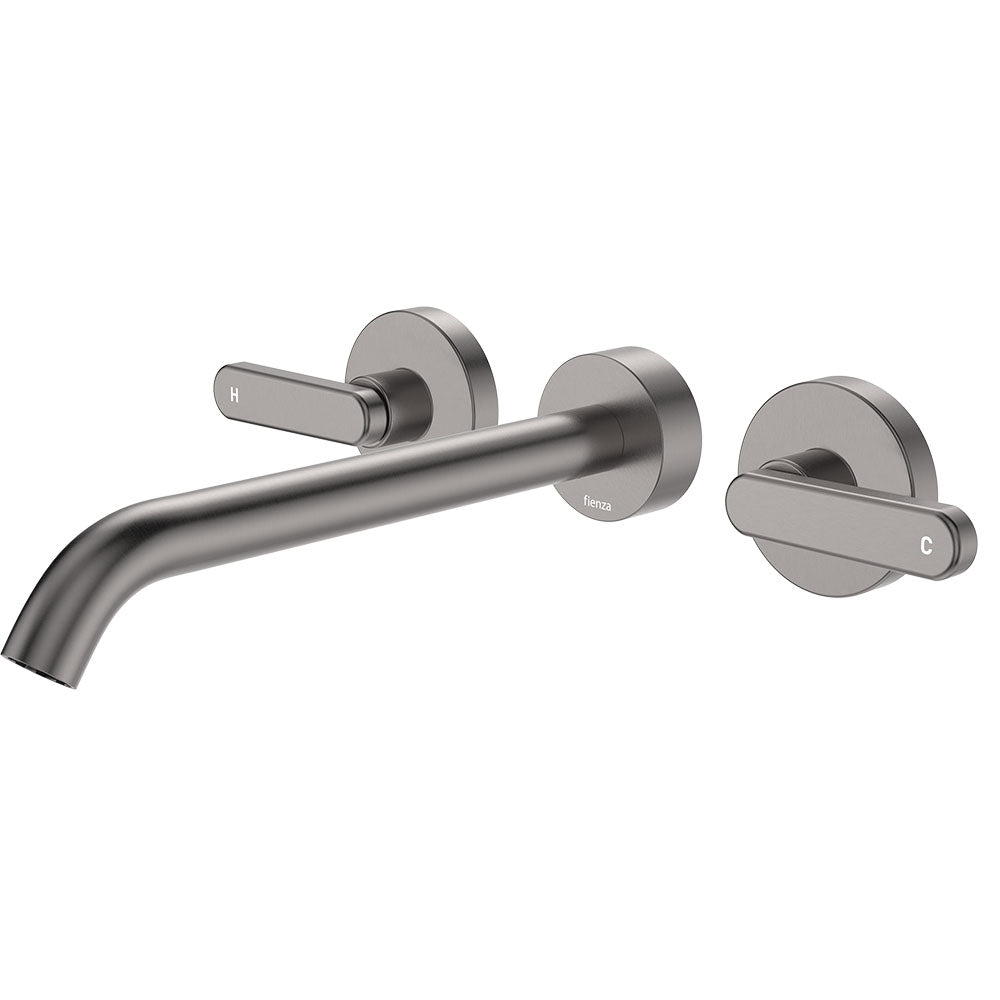 Kaya Wall Set, Lever Taps, 220mm - Gun Metal