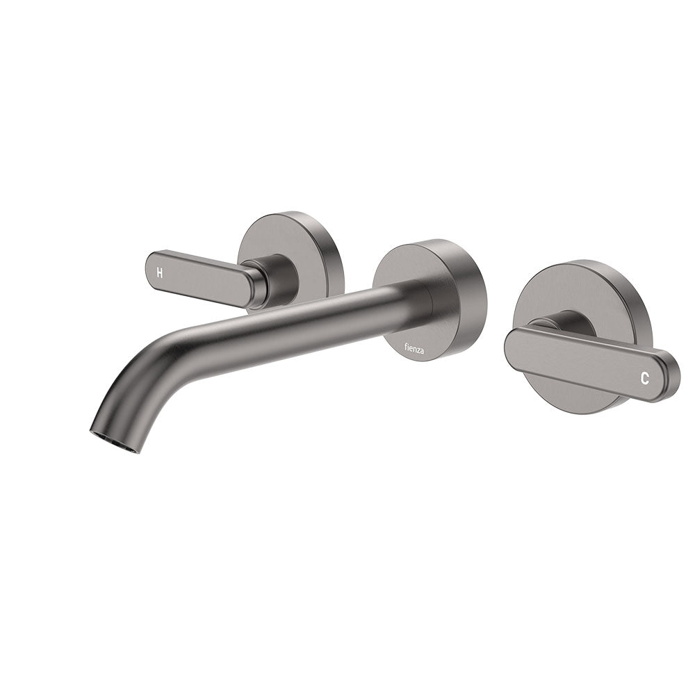 Kaya Wall Set, Lever Taps, 180mm - Gun Metal