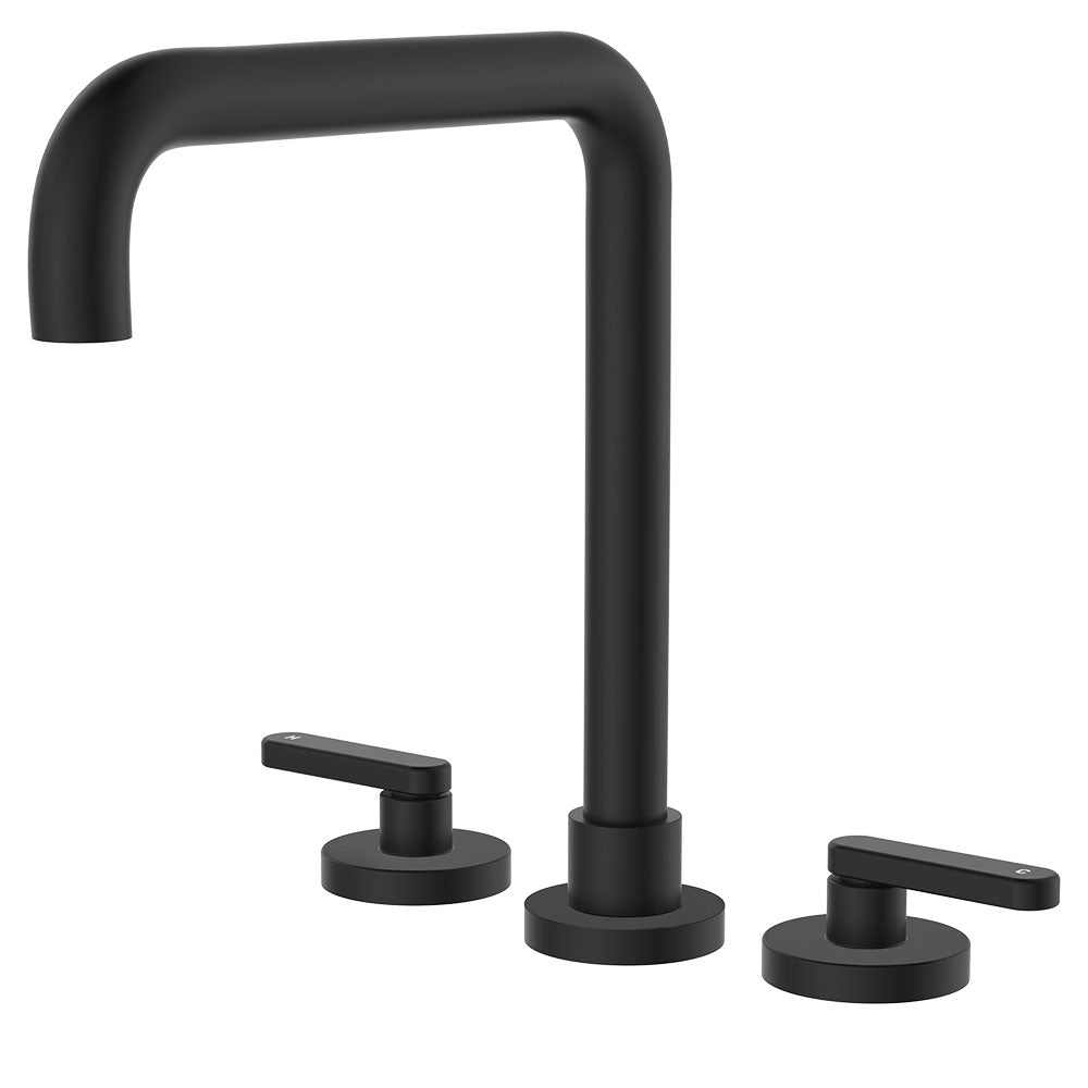 Kaya Squareline Hob Set, Lever Taps - Matte Black