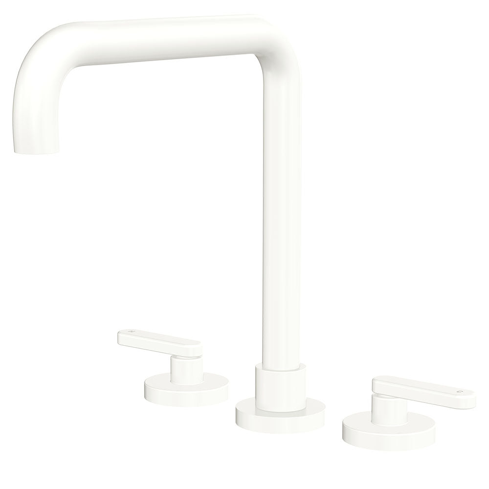 Kaya Squareline Hob Set, Lever Taps - Matte White
