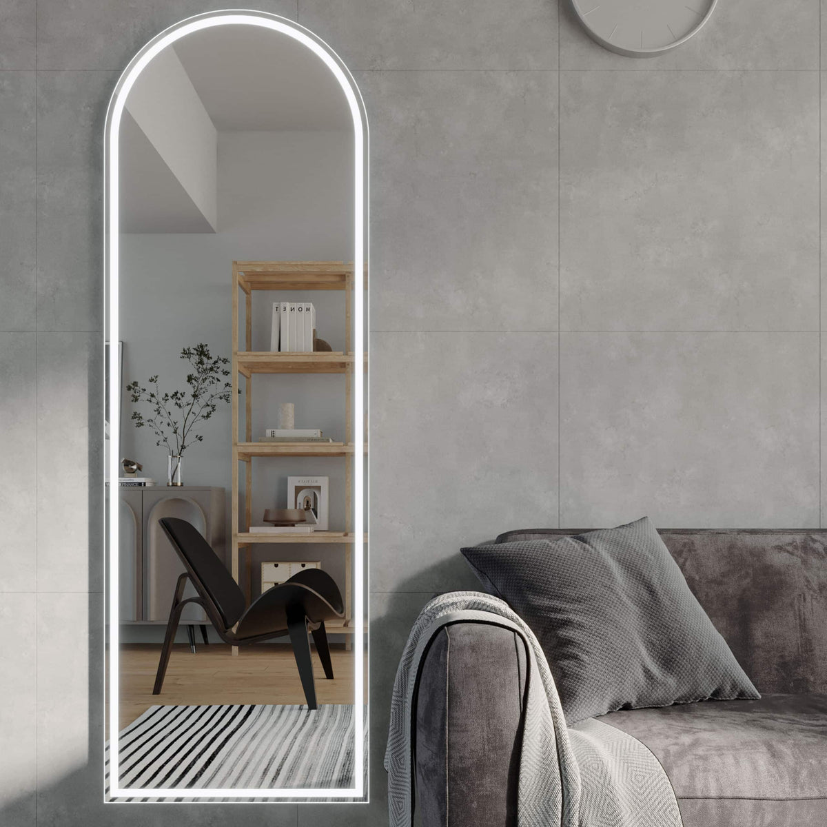 Great Great Arch Full Length LED Mirror Manhattan Black