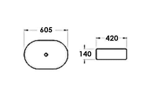 Vetto Oval 605x420x140 Basin