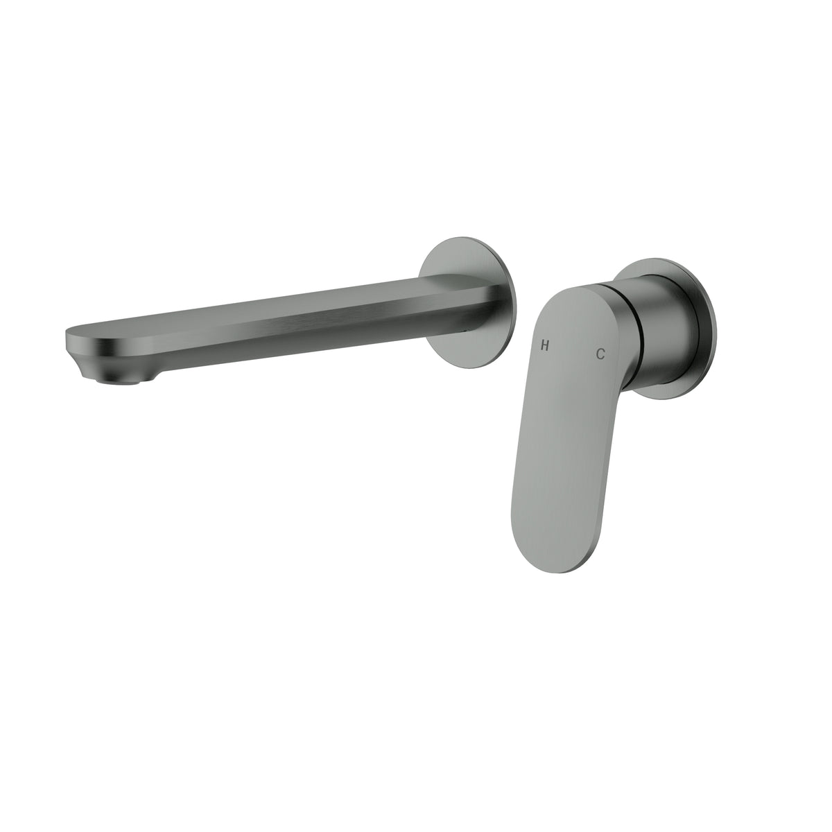Sulu II Wall Basin Mixer Trim Kit with Separate Cover Plate - Gun Metal