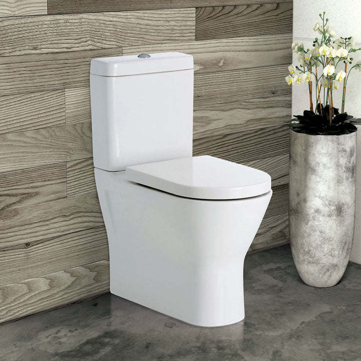 RAK Resort Back-to-Wall Toilet Suite, Gloss White with Bottom Inlet - lifestyle