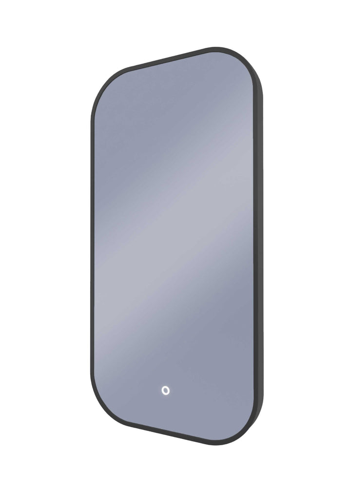 Framed I Series Soft Rectangle LED Mirror Manhattan Black product view 2