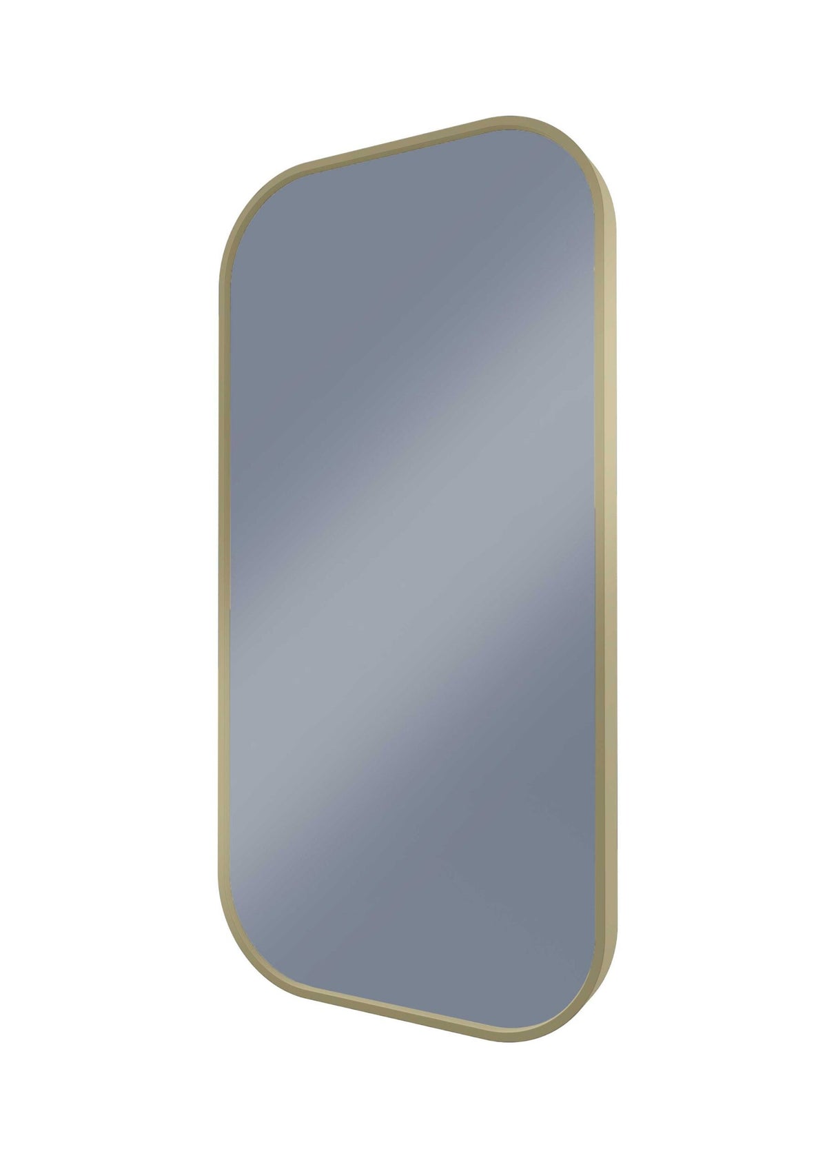 Modern Soft Rectangle Mirror Baltic Brass