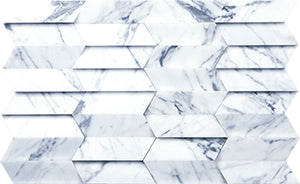 3D Carrara Venatino Marble Mosaic – 227 x 353 mm, tile face