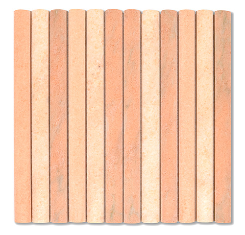 3D Flute Rosa Marble Mosaic tile face, 300 x 300 mm