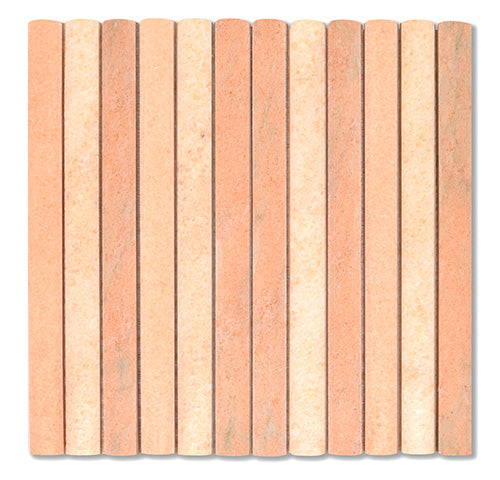 3D Flute Rosa Marble Mosaic tile face, 300 x 300 mm