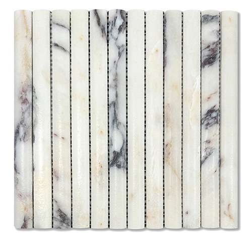 3D Flute Viola Marble Mosaic tile face, 300 x 300 mm