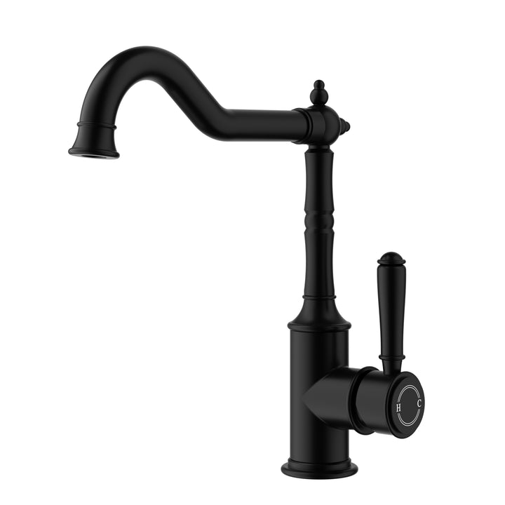 Clasico Sink Mixer Hook Spout - Matt Black