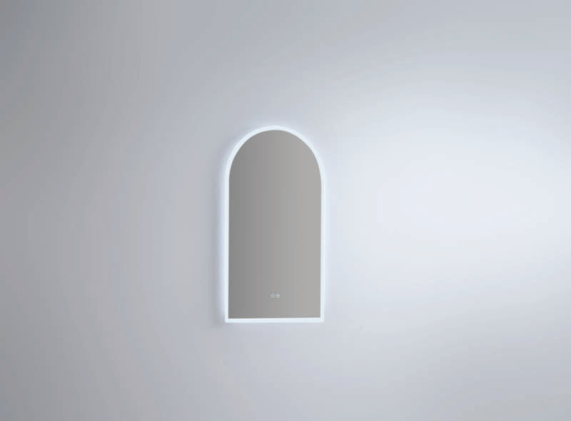 Arch LED Mirror with Demister and Portable Magnifier Frameless lifestyle view