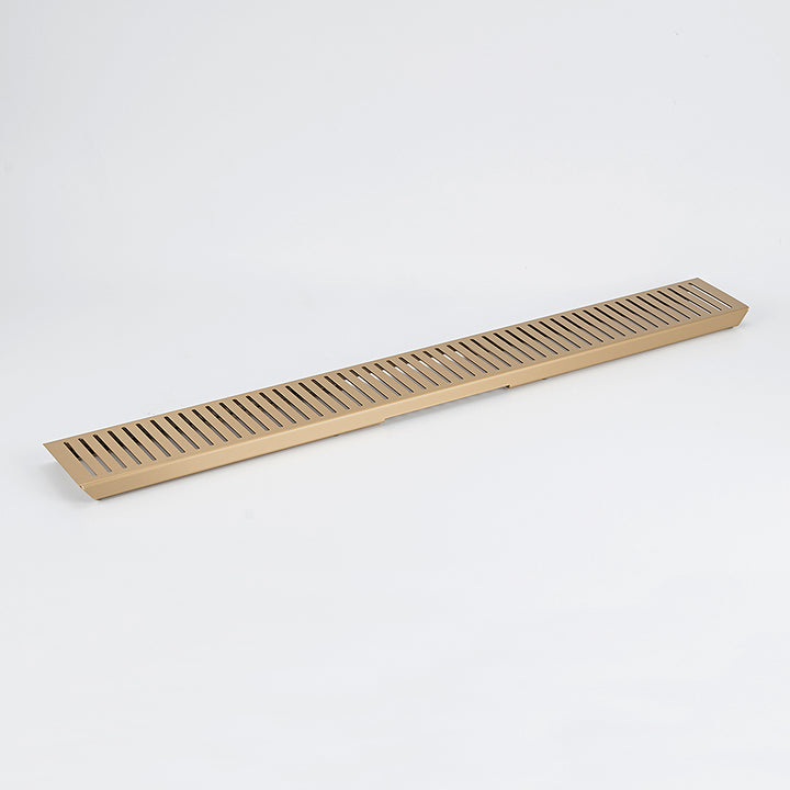 Linear Slotted Floor Grate Lid Only - Warm Brushed Nickel