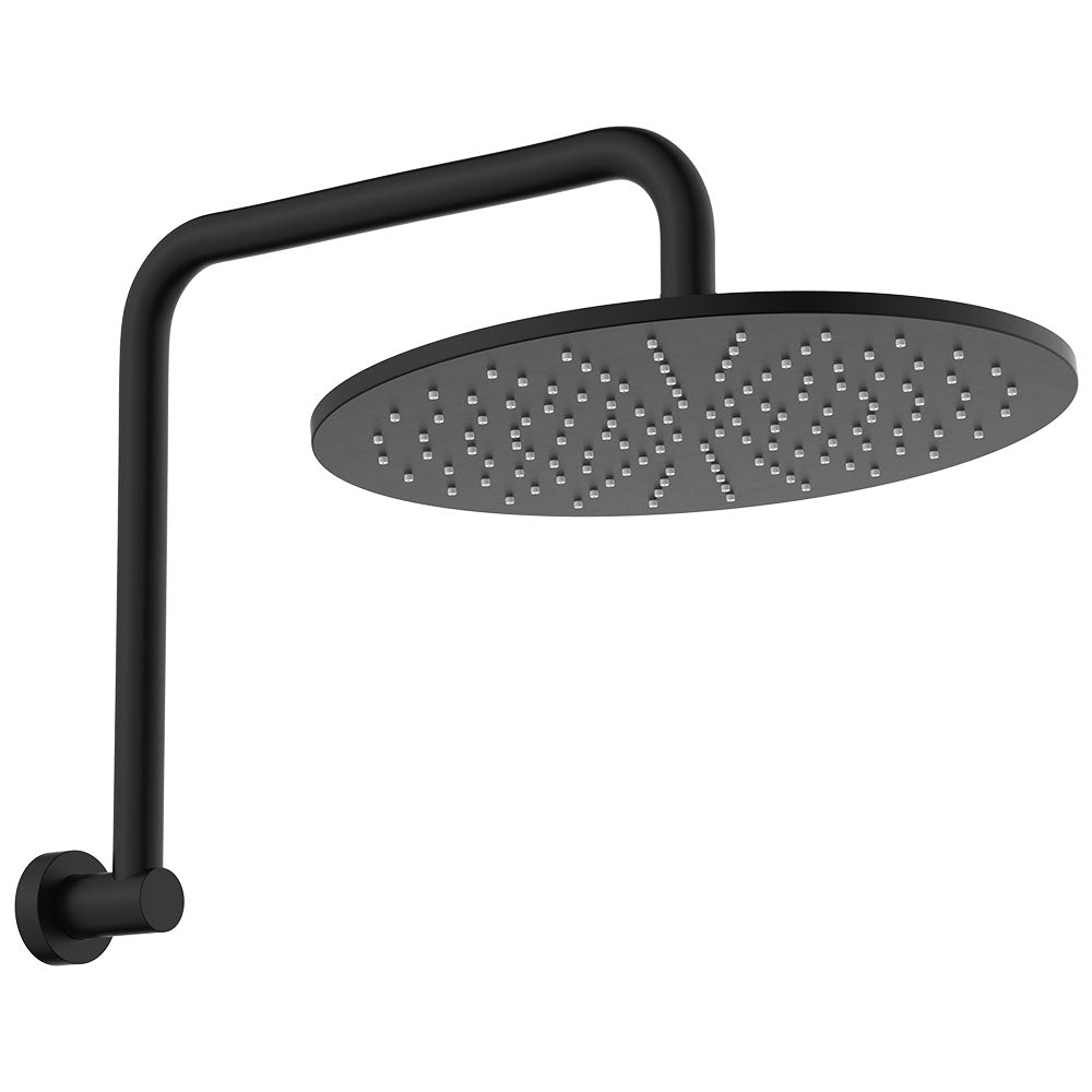 Empire Slim Gooseneck Shower Arm Set - Matte Black