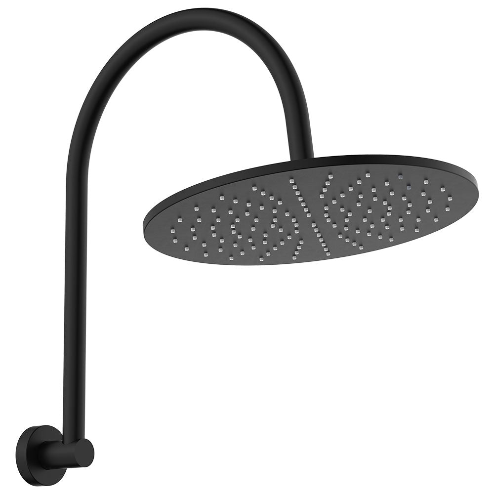 Empire Slim Curved Shower Arm Set - Matte Black