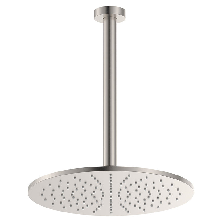 Empire Slim Ceiling Shower 300mm Head, 350mm Drop - Brushed Nickel