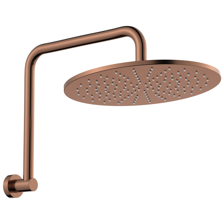Empire Slim Gooseneck Shower Arm Set - Brushed Copper
