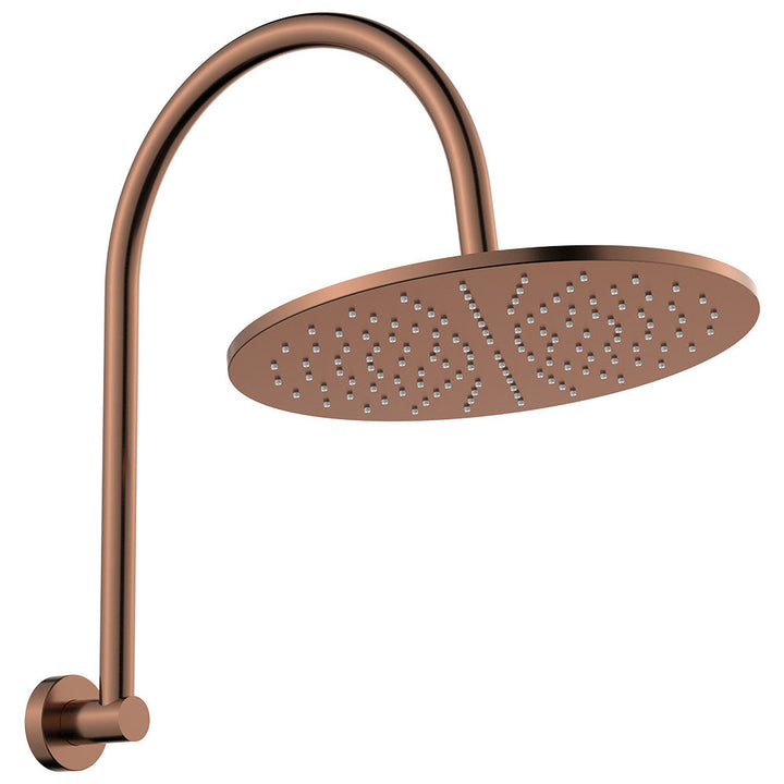 Empire Slim Curved Shower Arm Set - Brushed Copper