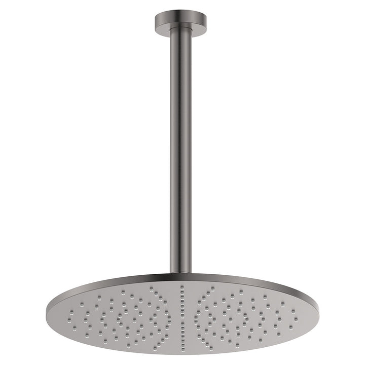 Empire Slim Ceiling Shower 300mm Head, 350mm Drop - Gun Metal