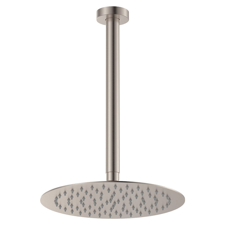 Kaya Ceiling Shower 250mm Head, 350mm Drop - Brushed Nickel