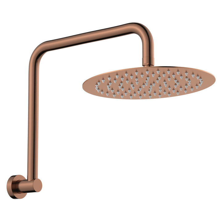 Kaya Gooseneck Shower Arm Set - Brushed Copper