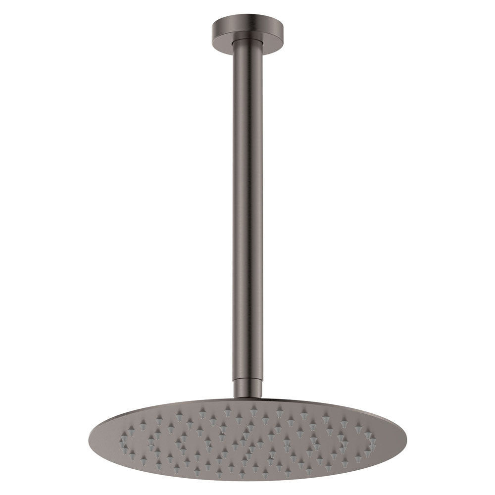 Kaya Ceiling Shower 250mm Head, 350mm Drop - Gun Metal