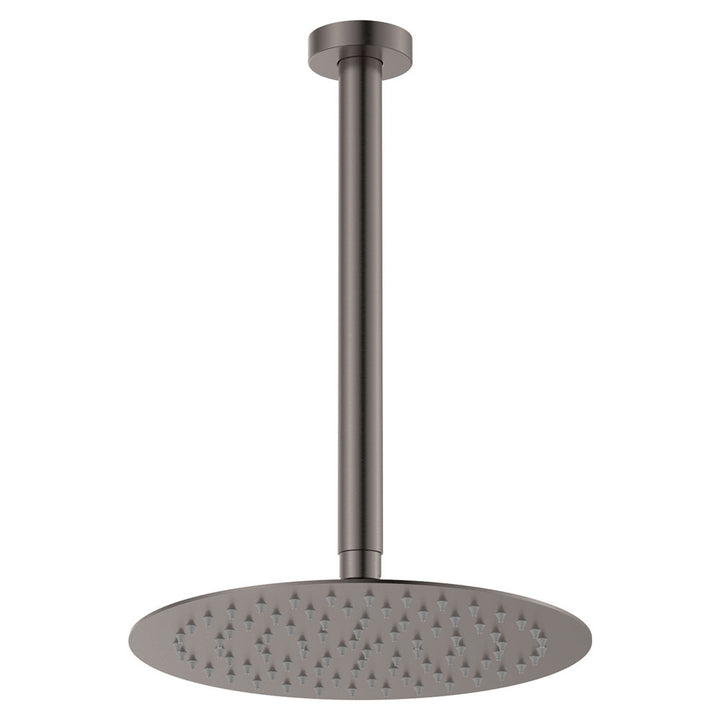 Kaya Ceiling Shower 250mm Head, 350mm Drop - Gun Metal