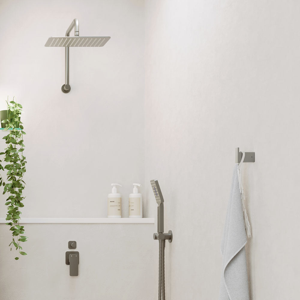 Tono Gooseneck Shower Arm Set - Gun Metal