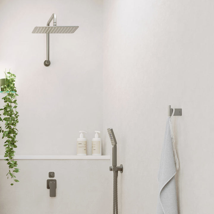 Tono Gooseneck Shower Arm Set - Gun Metal