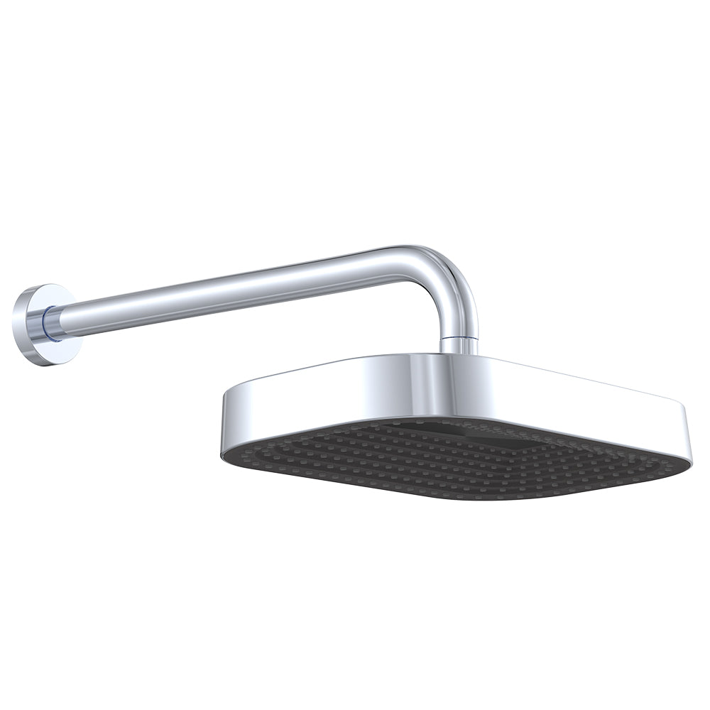 Kuro Shower Arm Set, Soft Square Head - Chrome